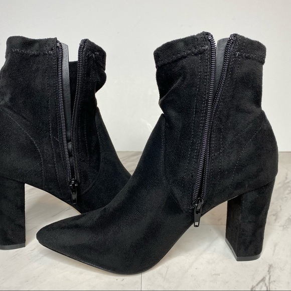 Catherine Malandrino Faux Suede Black Pointed Toe Bootie 9 - Picture 5 of 12